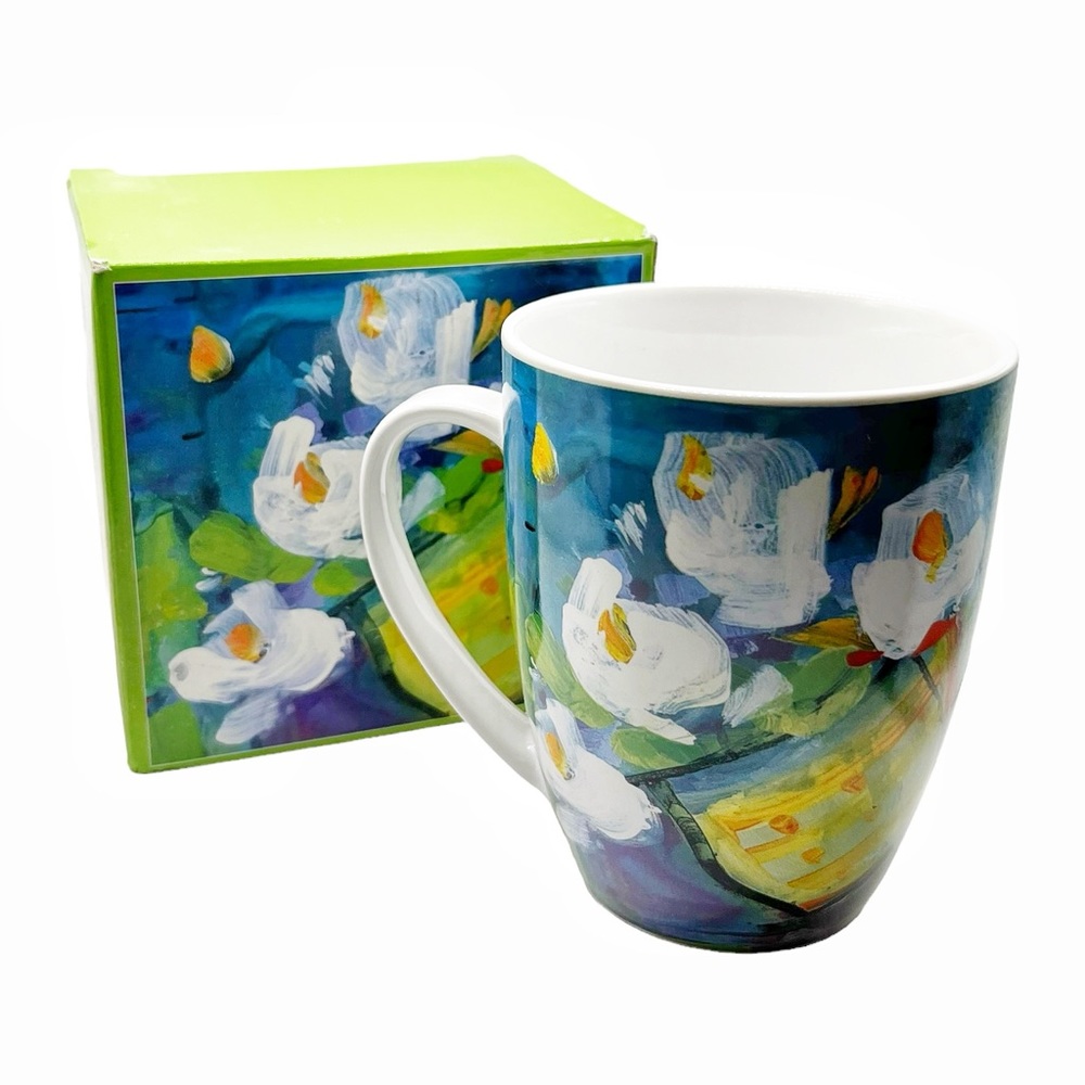 🆕 Pine Ridge Art “Tipsy” Floral Mug